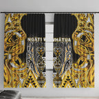 Aotearoa Ngati Whatua Window Curtain Maori Tribal Gold Paua Shell Pattern