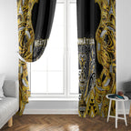 Aotearoa Ngati Whatua Window Curtain Maori Tribal Gold Paua Shell Pattern