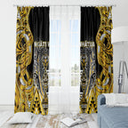 Aotearoa Ngati Whatua Window Curtain Maori Tribal Gold Paua Shell Pattern