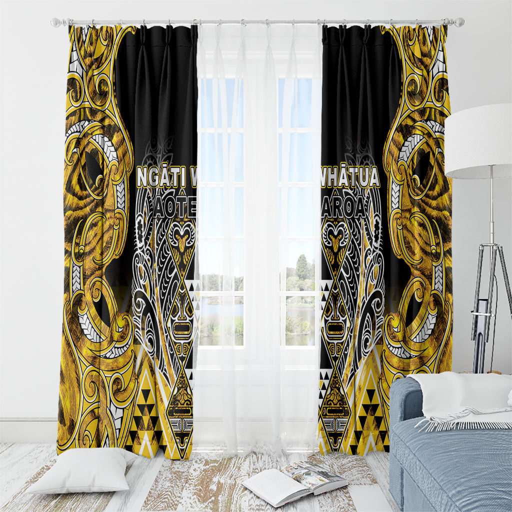 Aotearoa Ngati Whatua Window Curtain Maori Tribal Gold Paua Shell Pattern