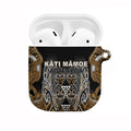 Aotearoa Kati Mamoe AirPods Case Maori Brown Tribal Paua Shell Pattern