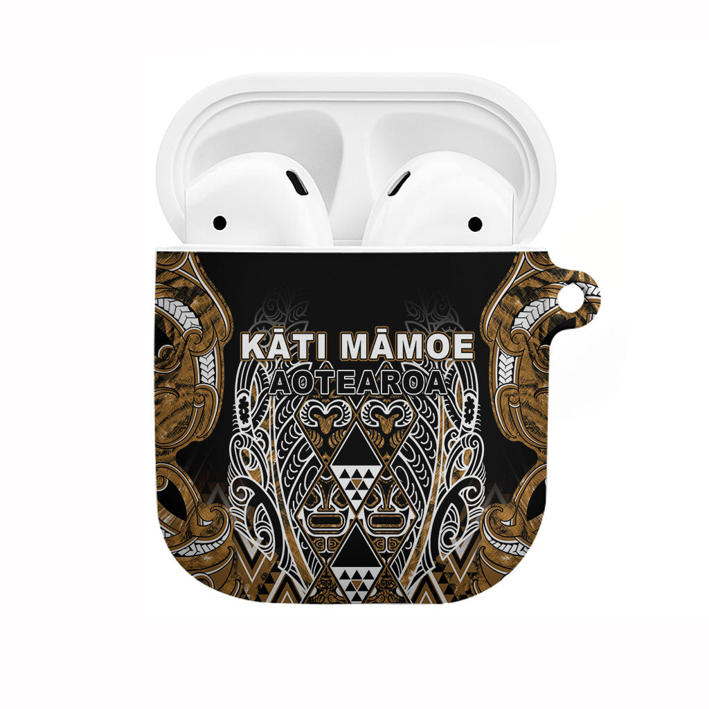 Aotearoa Kati Mamoe AirPods Case Maori Brown Tribal Paua Shell Pattern