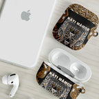 Aotearoa Kati Mamoe AirPods Case Maori Brown Tribal Paua Shell Pattern