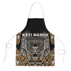 Aotearoa Kati Mamoe Apron Maori Brown Tribal Paua Shell Pattern
