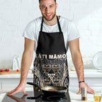 Aotearoa Kati Mamoe Apron Maori Brown Tribal Paua Shell Pattern