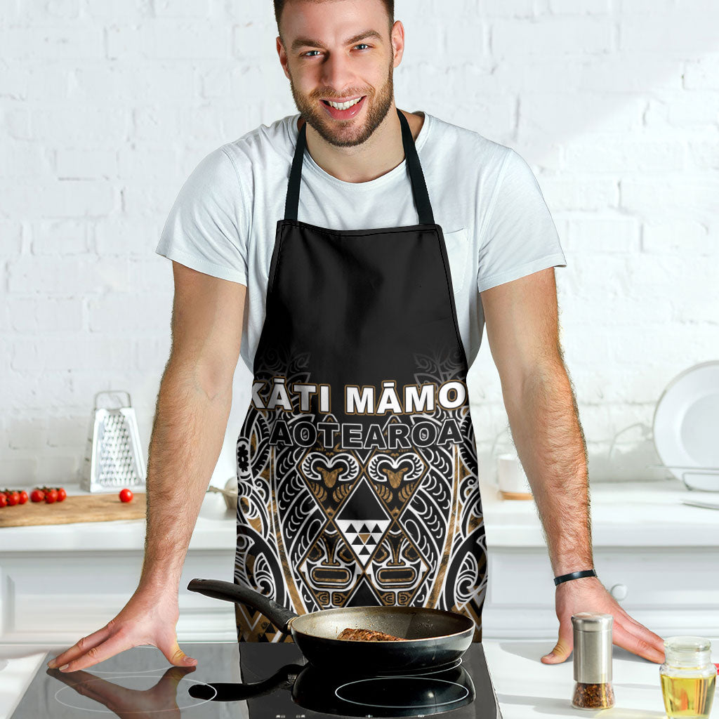 Aotearoa Kati Mamoe Apron Maori Brown Tribal Paua Shell Pattern