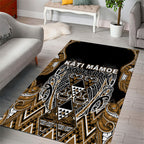 Aotearoa Kati Mamoe Area Rug Maori Brown Tribal Paua Shell Pattern