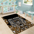 Aotearoa Kati Mamoe Area Rug Maori Brown Tribal Paua Shell Pattern
