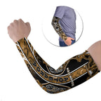 Aotearoa Kati Mamoe Arm Sleeves Maori Brown Tribal Paua Shell Pattern