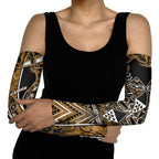 Aotearoa Kati Mamoe Arm Sleeves Maori Brown Tribal Paua Shell Pattern