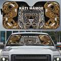 Aotearoa Kati Mamoe Auto Sun Shade Maori Brown Tribal Paua Shell Pattern
