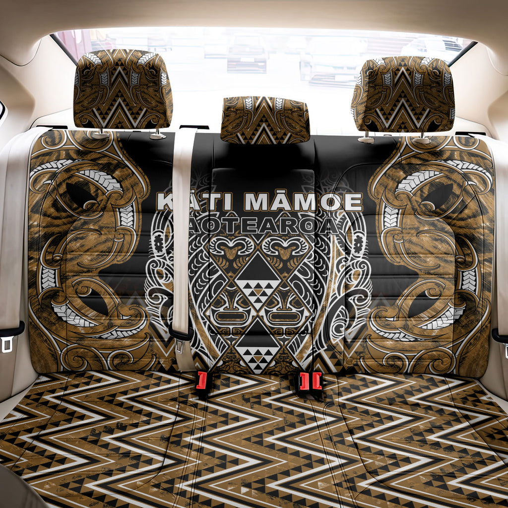 Aotearoa Kati Mamoe Back Car Seat Cover Maori Brown Tribal Paua Shell Pattern