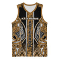 Aotearoa Kati Mamoe Basketball Jersey Maori Brown Tribal Paua Shell Pattern
