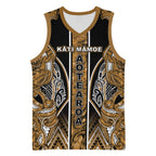Aotearoa Kati Mamoe Basketball Jersey Maori Brown Tribal Paua Shell Pattern