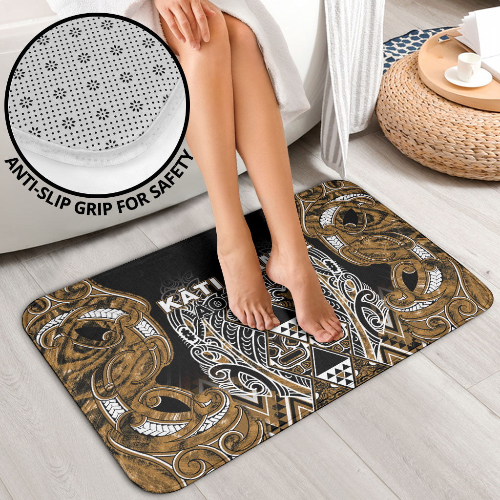 Aotearoa Kati Mamoe Bathroom Set Maori Brown Tribal Paua Shell Pattern