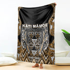 Aotearoa Kati Mamoe Blanket Maori Brown Tribal Paua Shell Pattern