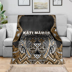 Aotearoa Kati Mamoe Blanket Maori Brown Tribal Paua Shell Pattern