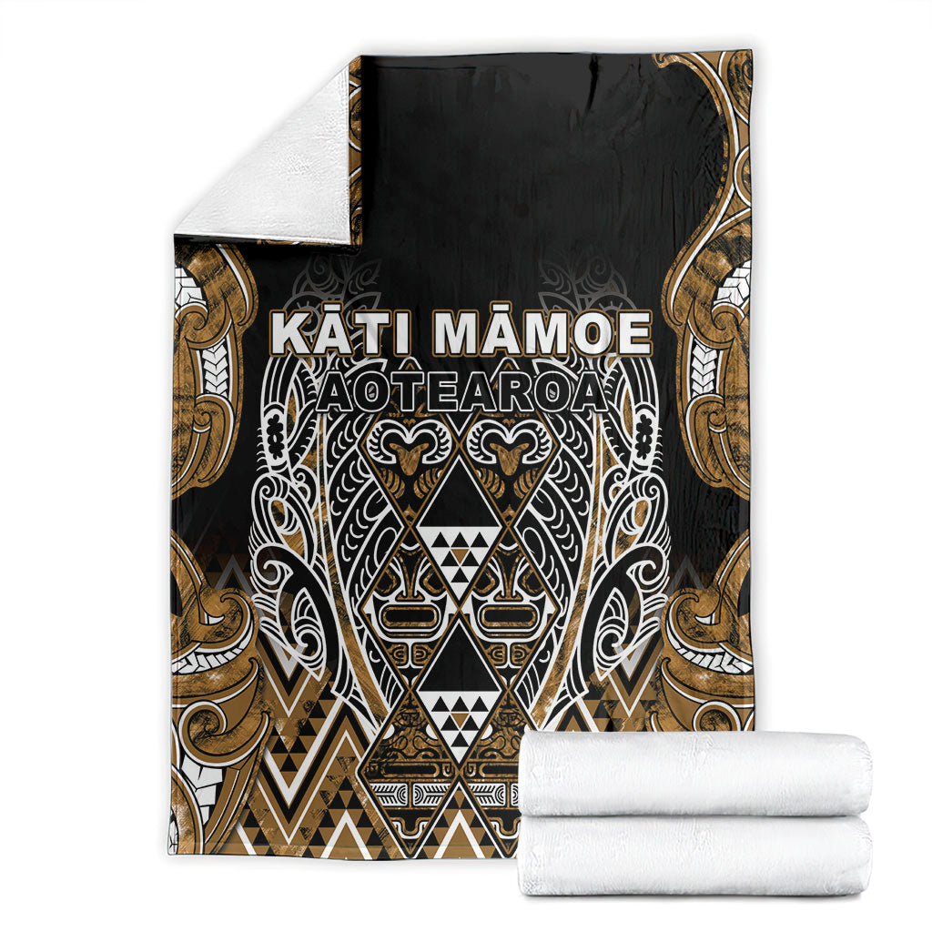 Aotearoa Kati Mamoe Blanket Maori Brown Tribal Paua Shell Pattern