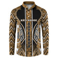 Aotearoa Kati Mamoe Button Sweatshirt Maori Brown Tribal Paua Shell Pattern