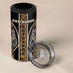 Aotearoa Kati Mamoe 4 in 1 Can Cooler Tumbler Maori Brown Tribal Paua Shell Pattern
