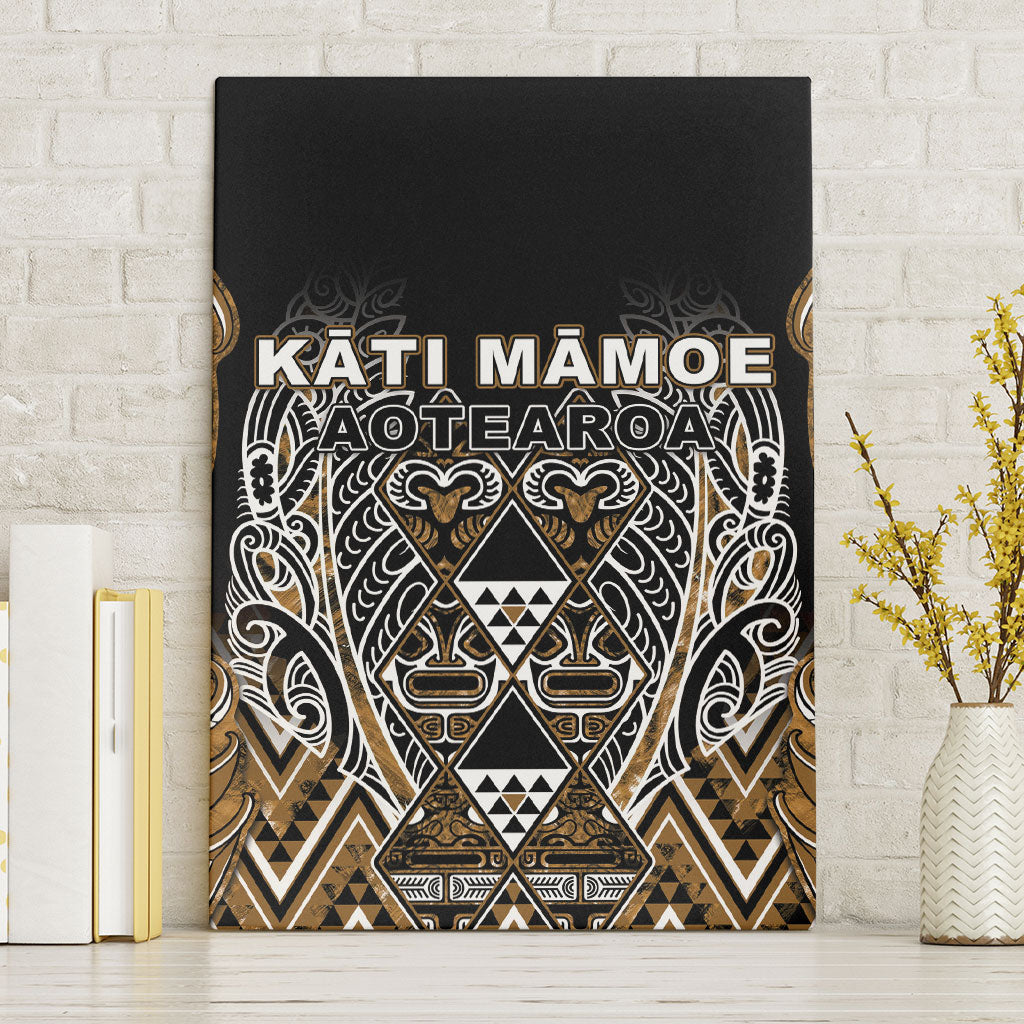 Aotearoa Kati Mamoe Canvas Wall Art Maori Brown Tribal Paua Shell Pattern