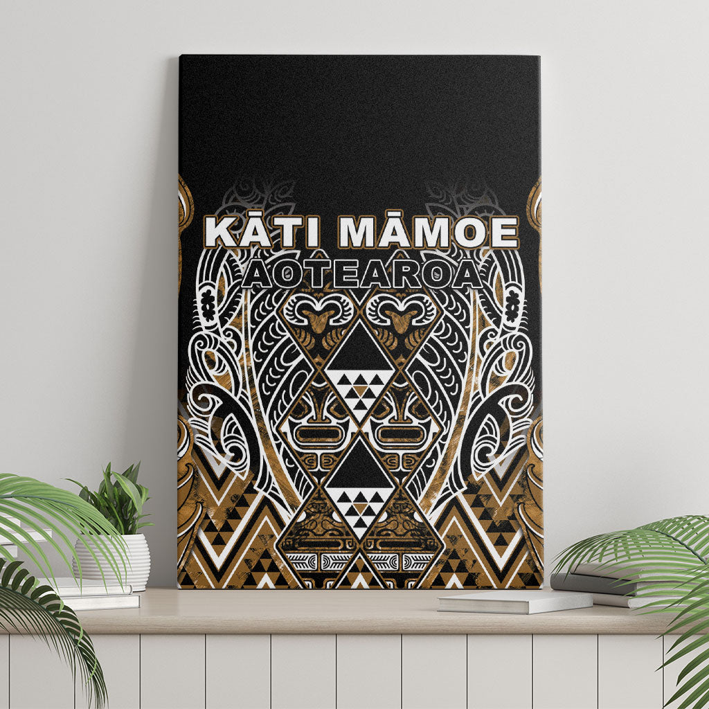 Aotearoa Kati Mamoe Canvas Wall Art Maori Brown Tribal Paua Shell Pattern