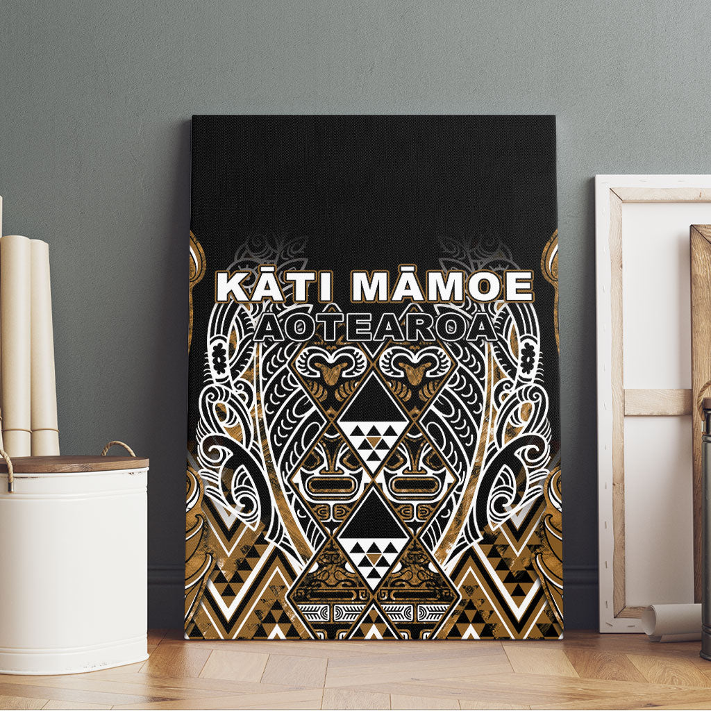 Aotearoa Kati Mamoe Canvas Wall Art Maori Brown Tribal Paua Shell Pattern
