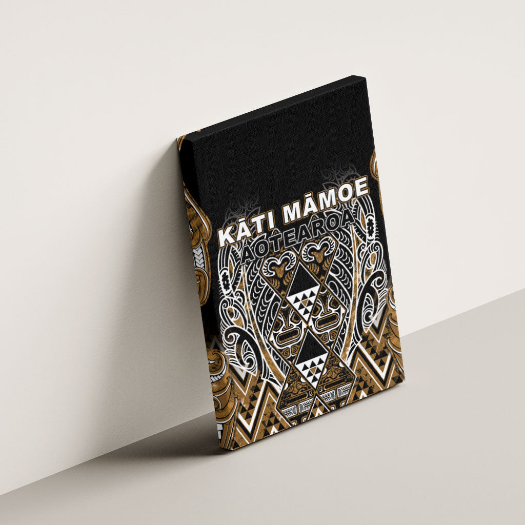 Aotearoa Kati Mamoe Canvas Wall Art Maori Brown Tribal Paua Shell Pattern