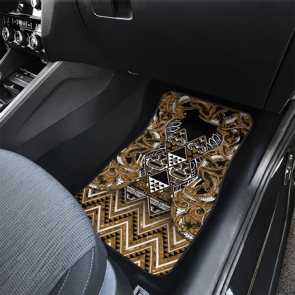 Aotearoa Kati Mamoe Car Mats Maori Brown Tribal Paua Shell Pattern