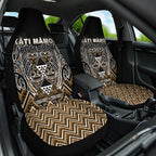 Aotearoa Kati Mamoe Car Seat Cover Maori Brown Tribal Paua Shell Pattern