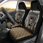Aotearoa Kati Mamoe Car Seat Cover Maori Brown Tribal Paua Shell Pattern