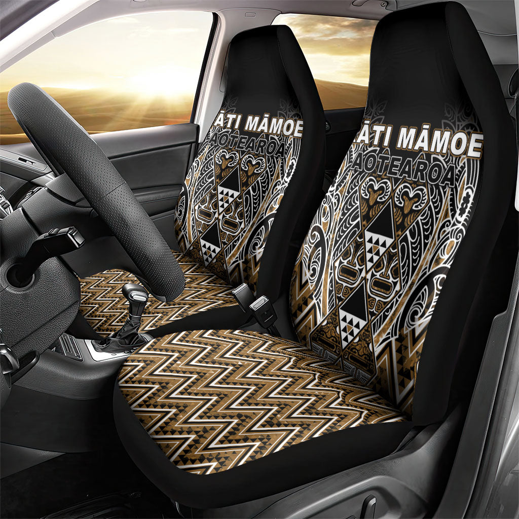 Aotearoa Kati Mamoe Car Seat Cover Maori Brown Tribal Paua Shell Pattern