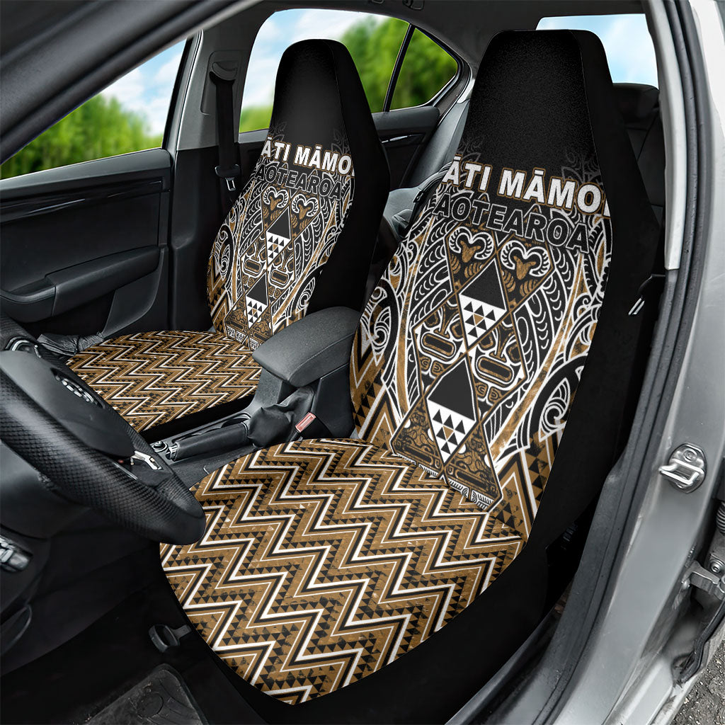 Aotearoa Kati Mamoe Car Seat Cover Maori Brown Tribal Paua Shell Pattern