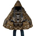 Aotearoa Kati Mamoe Cloak Maori Brown Tribal Paua Shell Pattern