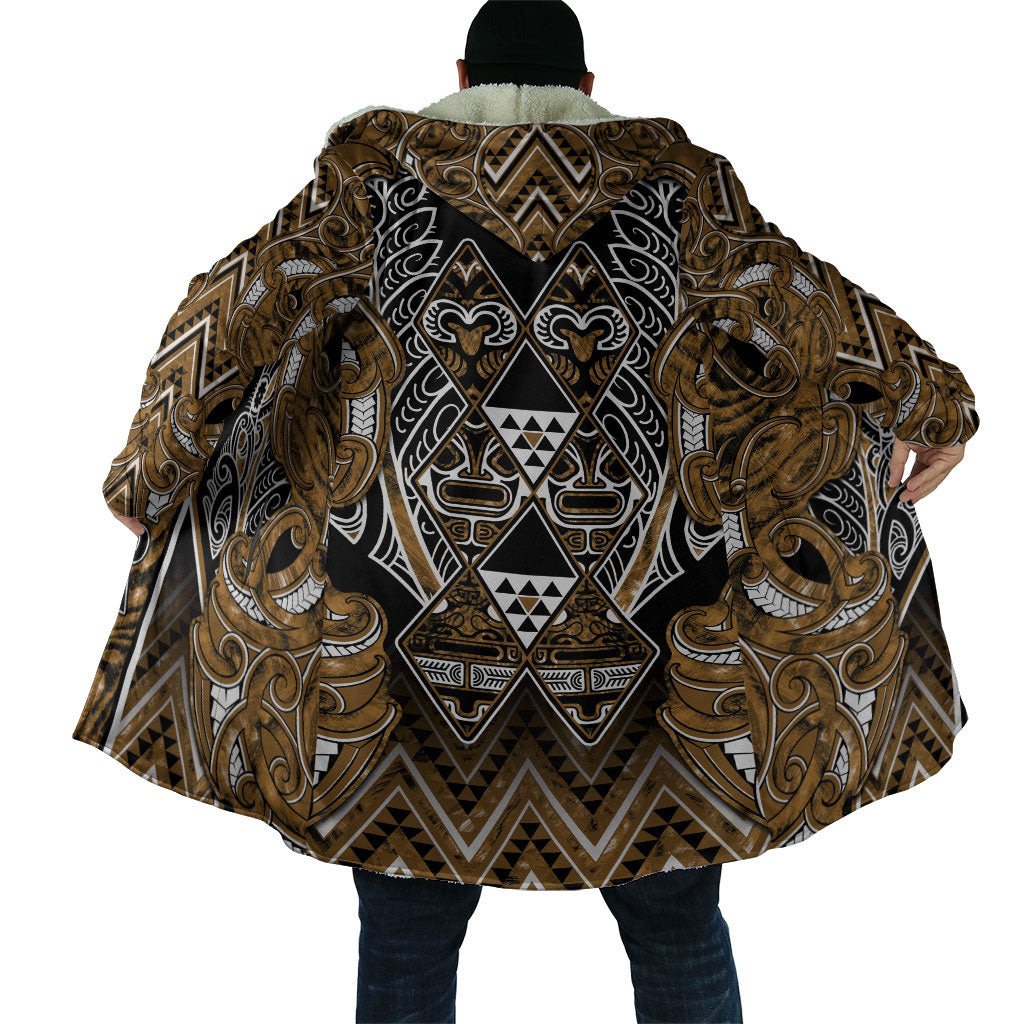 Aotearoa Kati Mamoe Cloak Maori Brown Tribal Paua Shell Pattern