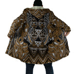 Aotearoa Kati Mamoe Cloak Maori Brown Tribal Paua Shell Pattern