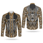 Aotearoa Kati Mamoe Couples Matching Short Sleeve Bodycon Dress and Long Sleeve Button Shirt Maori Brown Tribal Paua Shell Pattern