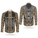 Aotearoa Kati Mamoe Couples Matching Summer Maxi Dress and Long Sleeve Button Shirt Maori Brown Tribal Paua Shell Pattern