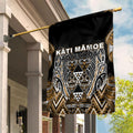 Aotearoa Kati Mamoe Garden Flag Maori Brown Tribal Paua Shell Pattern
