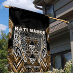 Aotearoa Kati Mamoe Garden Flag Maori Brown Tribal Paua Shell Pattern