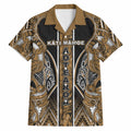 Aotearoa Kati Mamoe Hawaiian Shirt Maori Brown Tribal Paua Shell Pattern