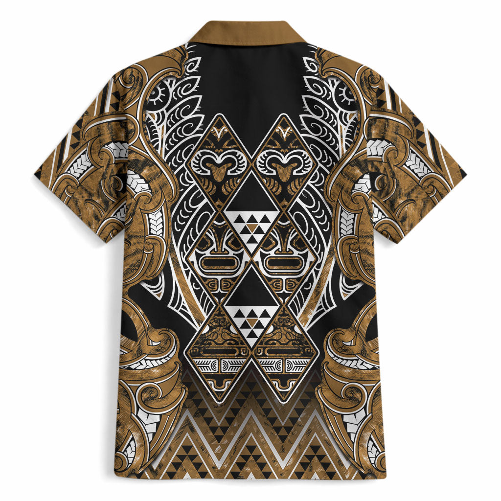 Aotearoa Kati Mamoe Hawaiian Shirt Maori Brown Tribal Paua Shell Pattern
