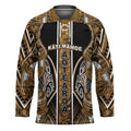 Aotearoa Kati Mamoe Hockey Jersey Maori Brown Tribal Paua Shell Pattern