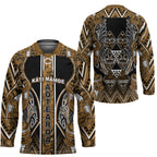 Aotearoa Kati Mamoe Hockey Jersey Maori Brown Tribal Paua Shell Pattern