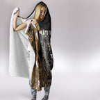 Aotearoa Kati Mamoe Hooded Blanket Maori Brown Tribal Paua Shell Pattern