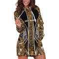 Aotearoa Kati Mamoe Hoodie Dress Maori Brown Tribal Paua Shell Pattern