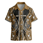 Aotearoa Kati Mamoe Kid Hawaiian Shirt Maori Brown Tribal Paua Shell Pattern