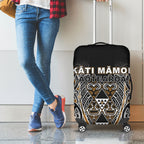 Aotearoa Kati Mamoe Luggage Cover Maori Brown Tribal Paua Shell Pattern