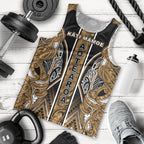Aotearoa Kati Mamoe Men Tank Top Maori Brown Tribal Paua Shell Pattern