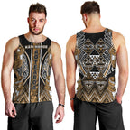 Aotearoa Kati Mamoe Men Tank Top Maori Brown Tribal Paua Shell Pattern